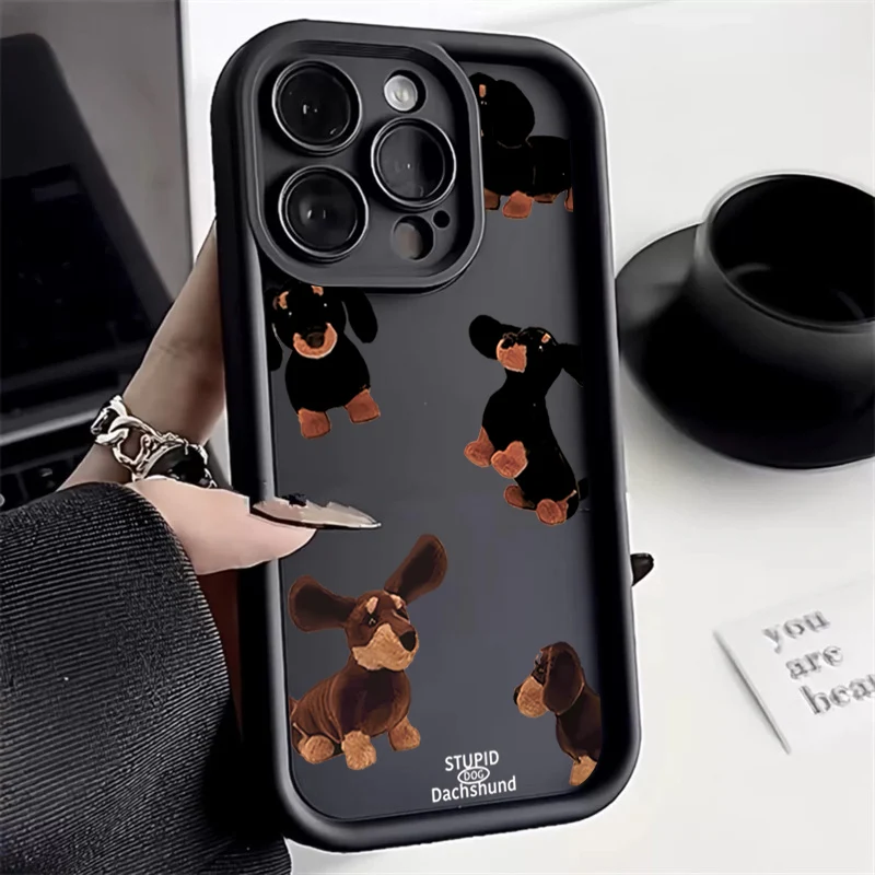 Shockproof Cute Dachshund Bulldog Phone Case Cover