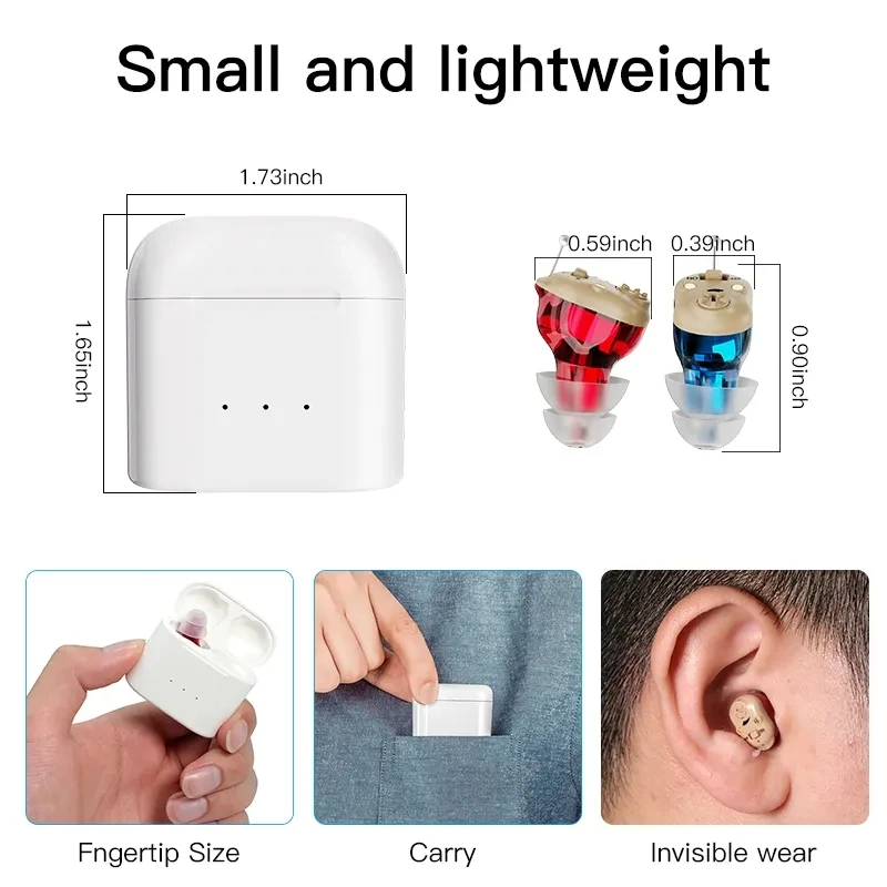 Medical Digital Hearing Aid Rechargeable Deaf The Listening Device Mini Wireless Sound Amplifier Invisible Hearing Aids Headphon hearing aid