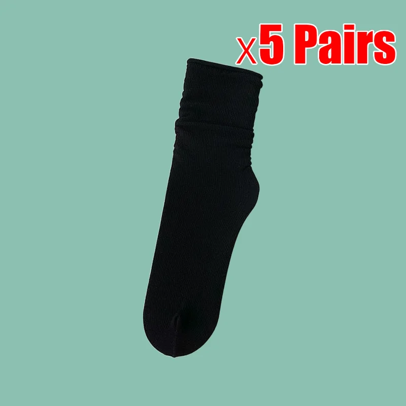 

5 Pairs Fashion High Quality Glass Silk Breathable and Sweat-Absorbent Women's Short Socks Summer Mesh Female Mid Tube Socks 1