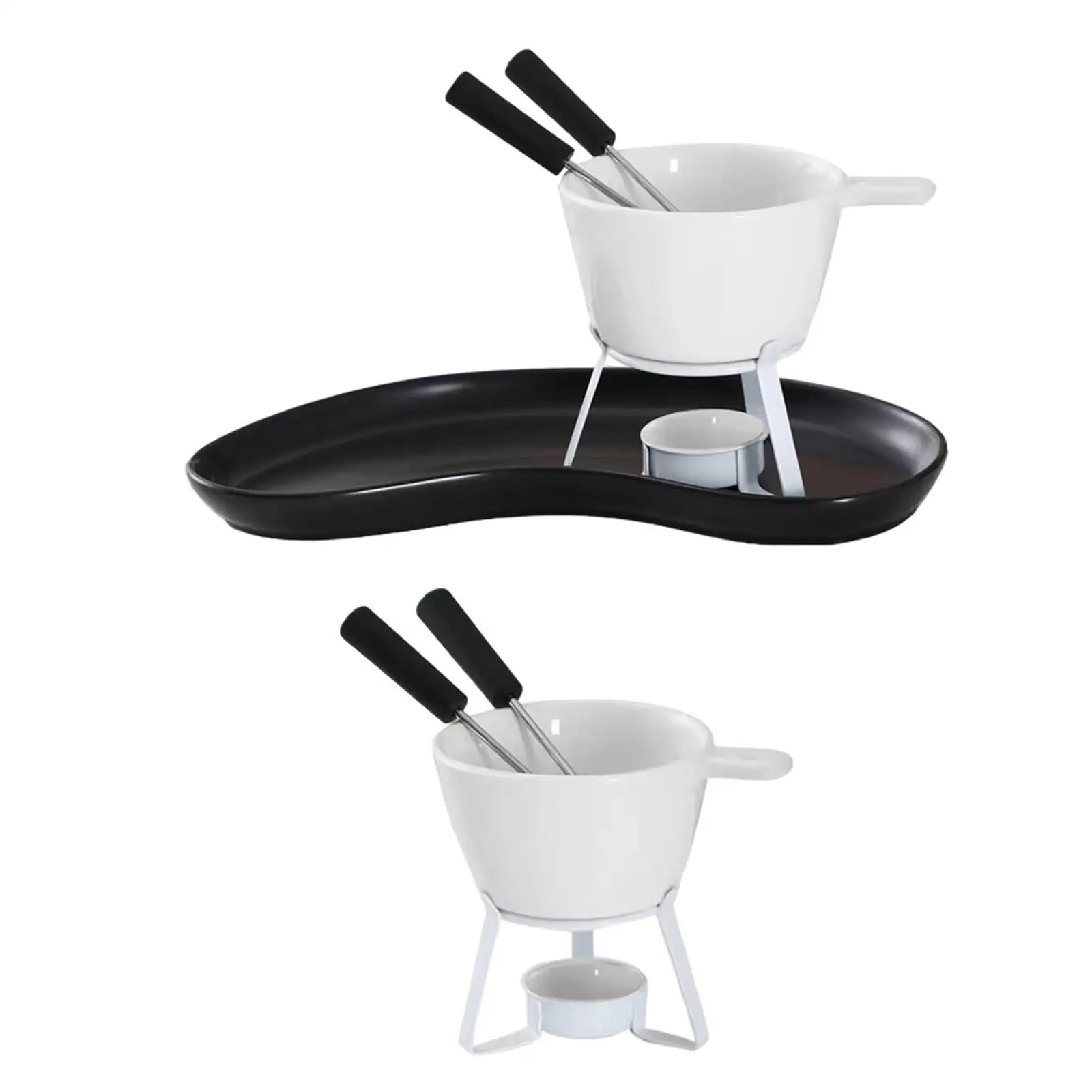 Fondue Pot Cookware Butter Warmer Set Ceramic Fondue Mug Cheese Serving Fondue