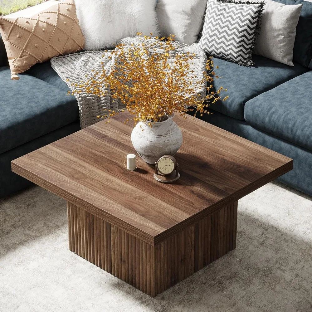 Square Coffee Table, 31.5-Inch Engineered Wood Coffee Table for Living Room, Vintage Center Table 3