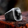 Simple Black Retro Gothic Skull Ring For Men Fashion Stainless Steel Punk Skull Biker Ring Unique Jewelry Gifts Dropshipping 4