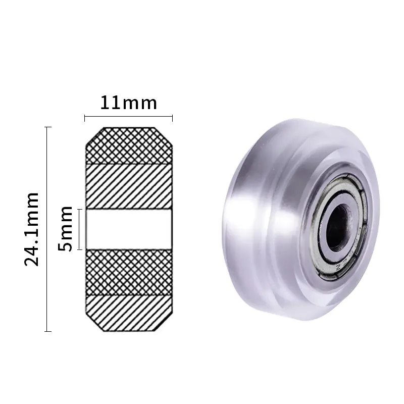12 PCS POM Pulley V-slot Linear Rail Ball Bearing 3D Printer Parts CNC Clear Polycarbonate V Wheel Plastic Wheel image 8