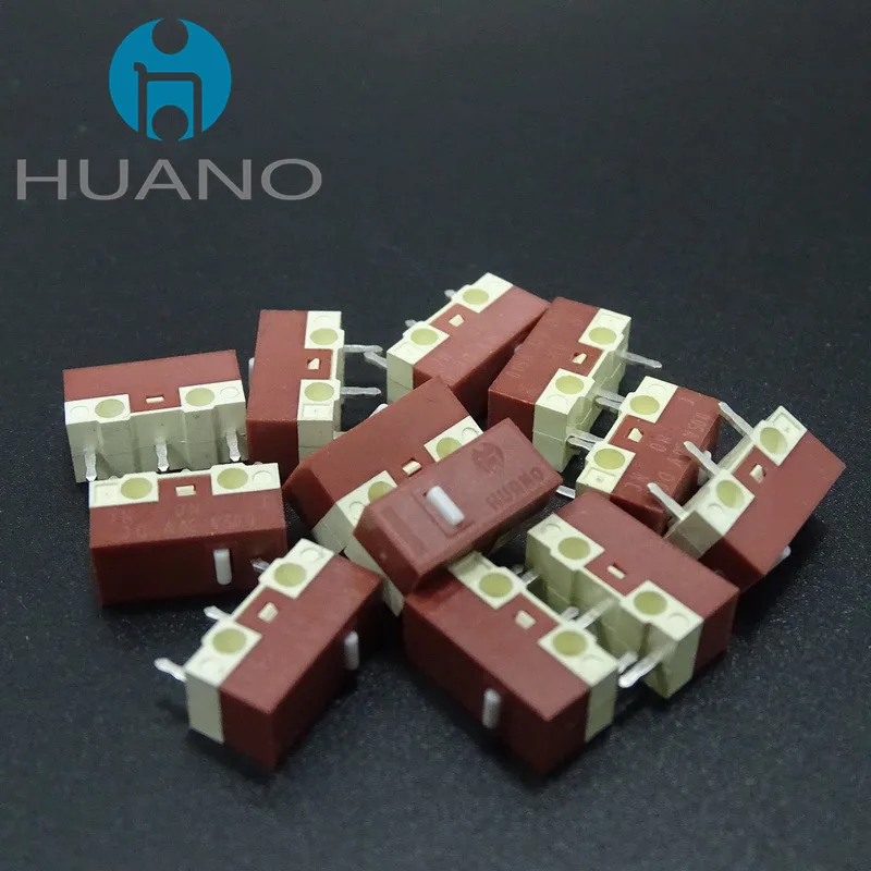 10Pcs New Product HUANO Silent Micro Switch White 10 Million Yellow 20 Millions Click Lifetime Computer Mouse Mute Micro Switche