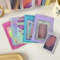 1PC Iridescent Zip Lock Bags Pouches Cosmetic Plastic Laser Iridescent Bags Holographic Makeup Bags Hologram Zipper Bags 2