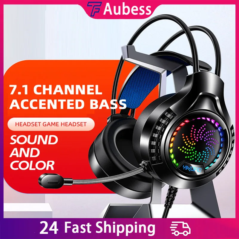 

Professional Led Light Wired Gamer Headphones With Microphone For PS4 PS5 Xbox One Computer Bass Stereo PC Gaming Headset Gifts