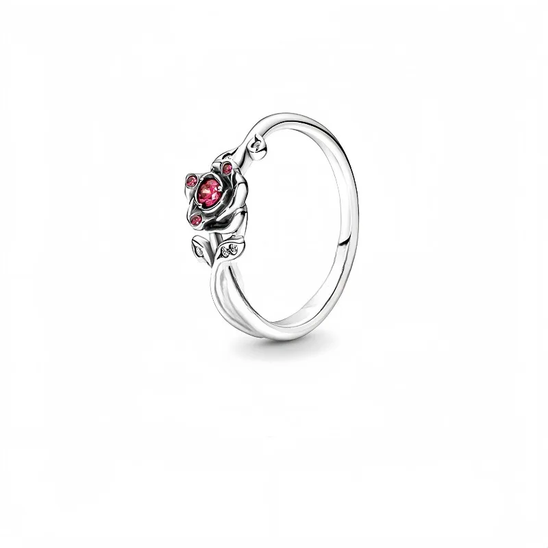 925 sterling silver princess ring size 6 7 8 9 women's wedding crystal accessory