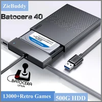 Console de jeu rétro Batocera 40 Linux 500G HDD avec plus de 13 000 jeux de partition élevée pour PS3 PS2 PS1 Wii WiiU DC N64 et Windows PC 1