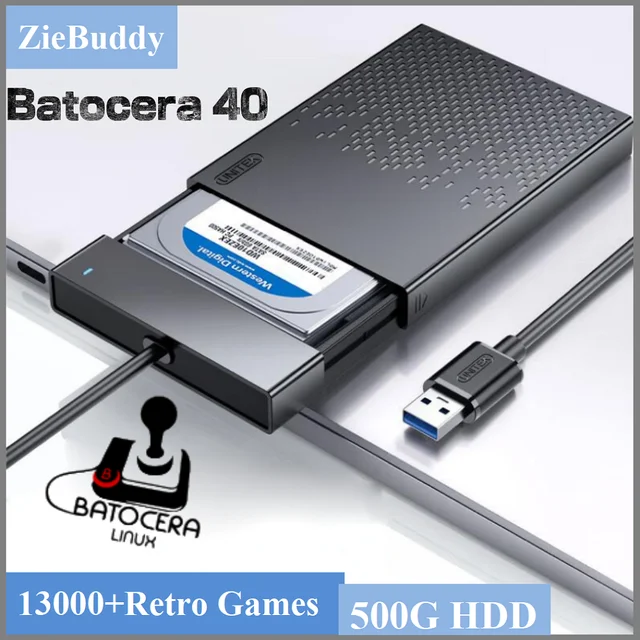 Console de jeu rétro Batocera 40 Linux 500G HDD avec plus de 13 000 jeux de partition élevée pour PS3 PS2 PS1 Wii WiiU DC N64 et Windows PC 1