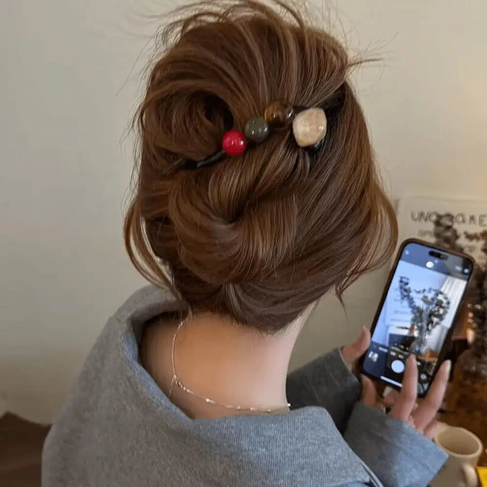 Elegant Hairpin Bead Twisted Clip Barrettes Hairgrips Headwear Women Hair Accessorie Styling Tools Hair Clips Korea Head Wear