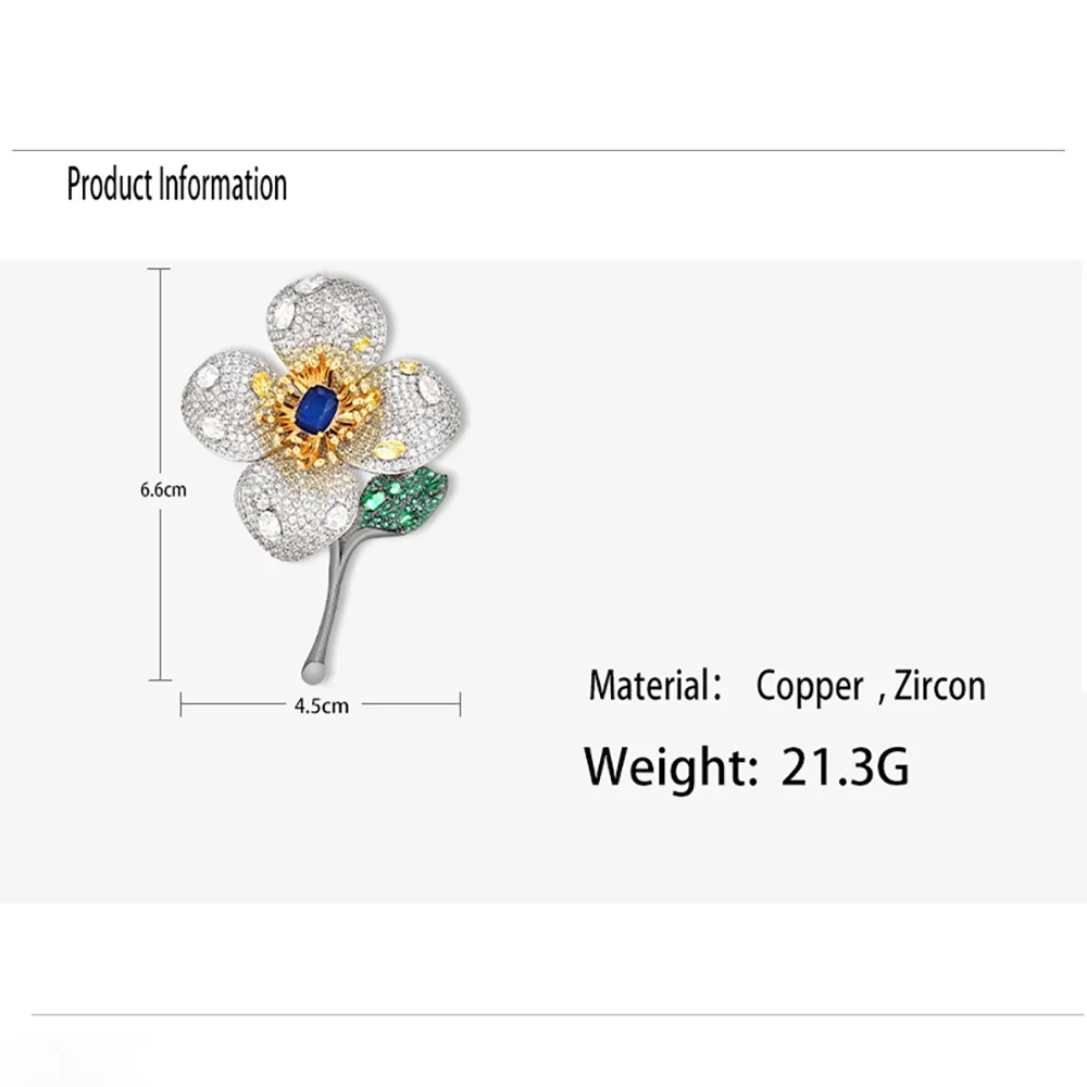 new Luxury Brooch for women mountain plum blossom Brooches Zircon Inlaid Pins Jewelry Design Clothing catwalk  Accessories Gifts