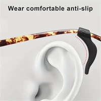 Crochets d'oreille coordonnants en silicone pour femmes et hommes, manchon d'oreille de jambe de lunettes, porte-lunettes anti-chute, accessoires noirs, 5 paires 2