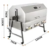 Rotisserie Grill Electric Motor Charcoal Spit Grill Stainless Steel Roaster/Lockable Wheels for Camping Outdoor 1