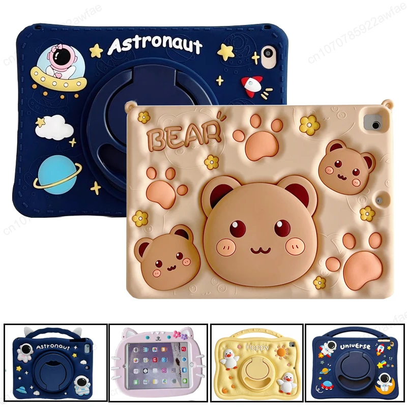3D Cartoon Silicone Kids Rotating Stand Cover