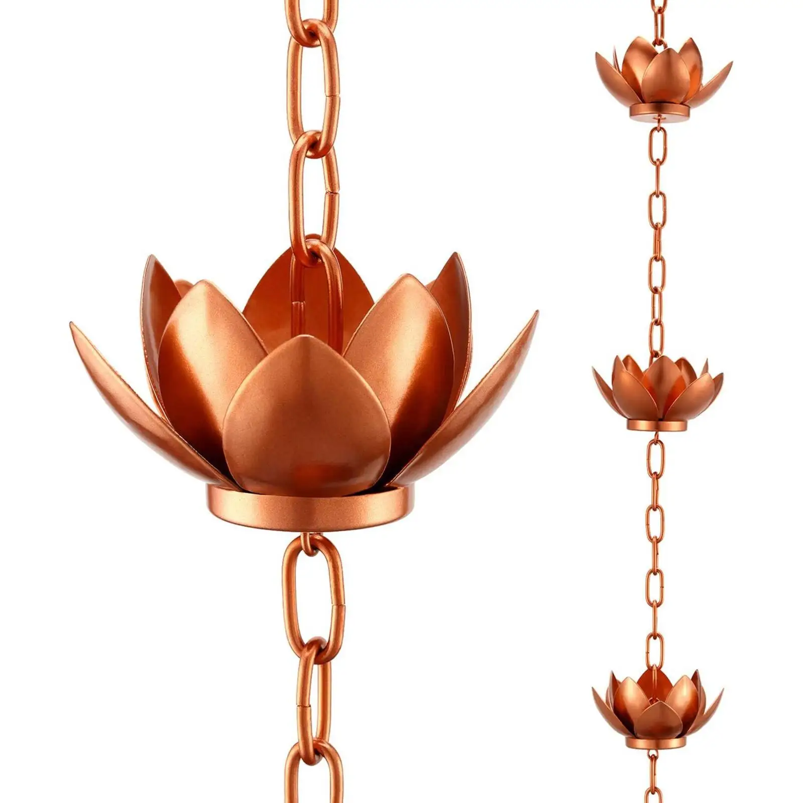 Lotus Rain Chains Gutters Rain Collector Cups Rainwater Catcher Chains Flower Cups Yard Outside Garden Sheds