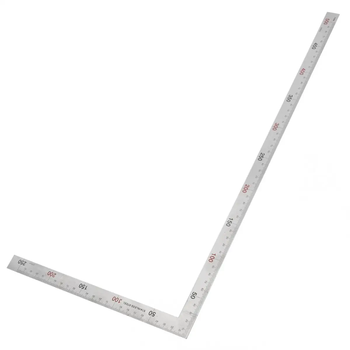 250 x 500mm Thicker 1mm 90 Degree Right Angle Ruler for Woodworking Office Stainless Steel Ruler