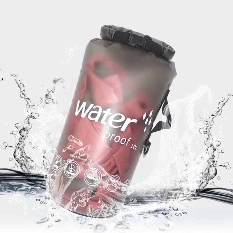 두꺼운 싱글 숄더 방수 수영 가방 10L/20L 반투명 PVC 드리프팅 가방 야외..