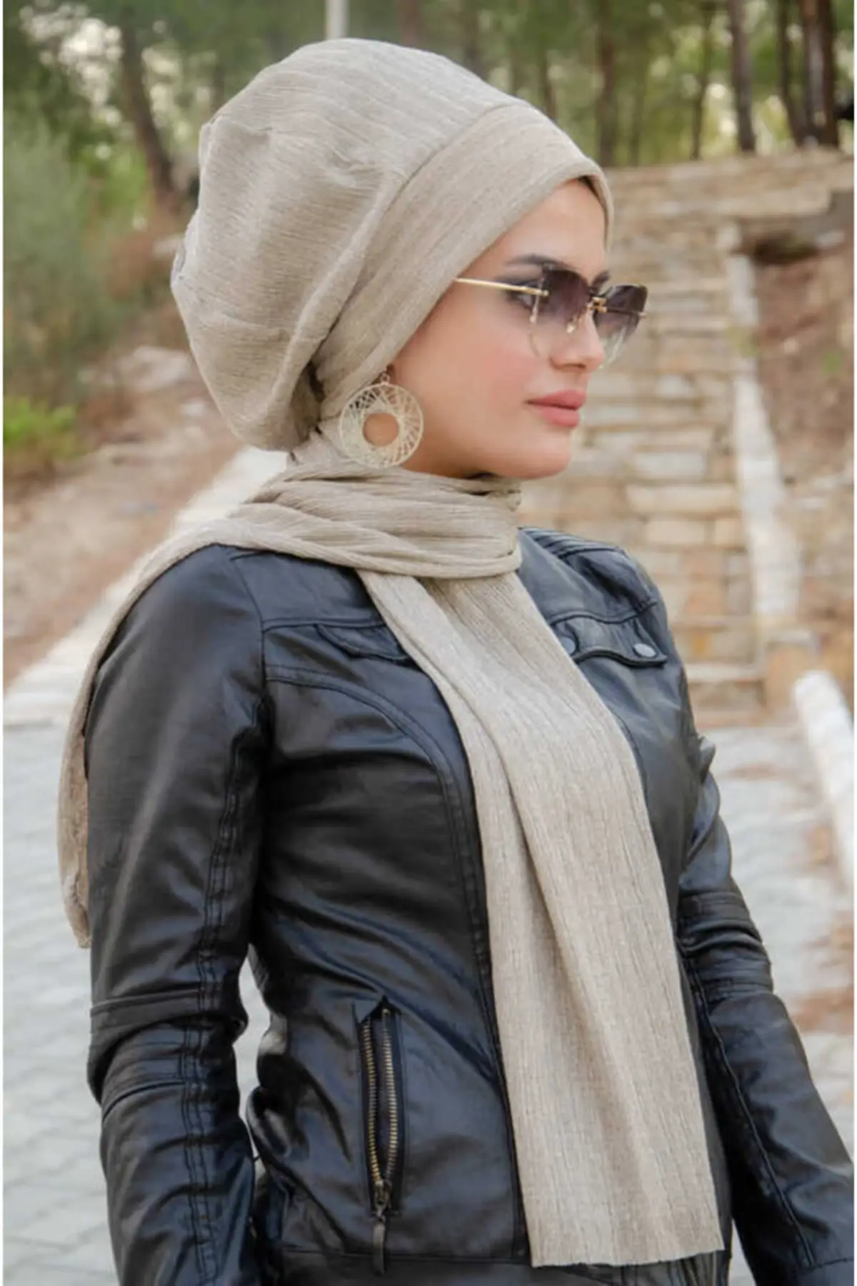 Stone Color Hijab Beanie|Islamic 