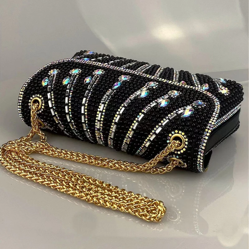 JIOMAY Fashion Messenger Bag Luxury Designer Bags Pearl Square Bag Diamond Luxury Purse For Wedding Bags For Women 2024 Handbag