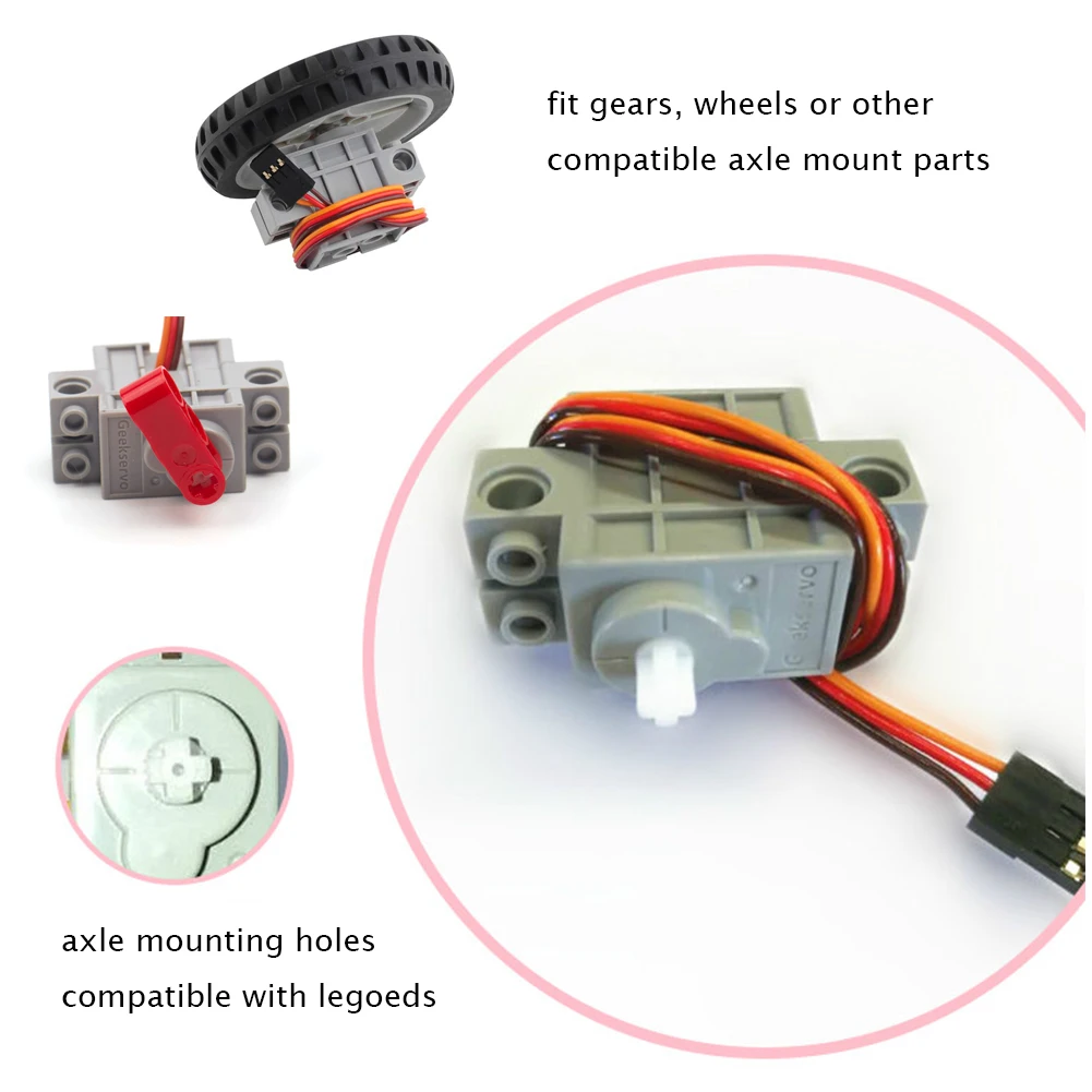 270 Degree Servo with Wheel Geekservo Compatible with Legoeds for Arduino Raspberry Pi Microbit Programming Class Education Code