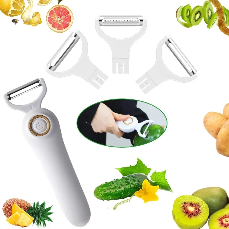 Electric Peeler Fruit Potato Garlic Scraper Shred Machine Kitchen Mini Portable Multifunctional USB Rechargeable Potato Peeler 5