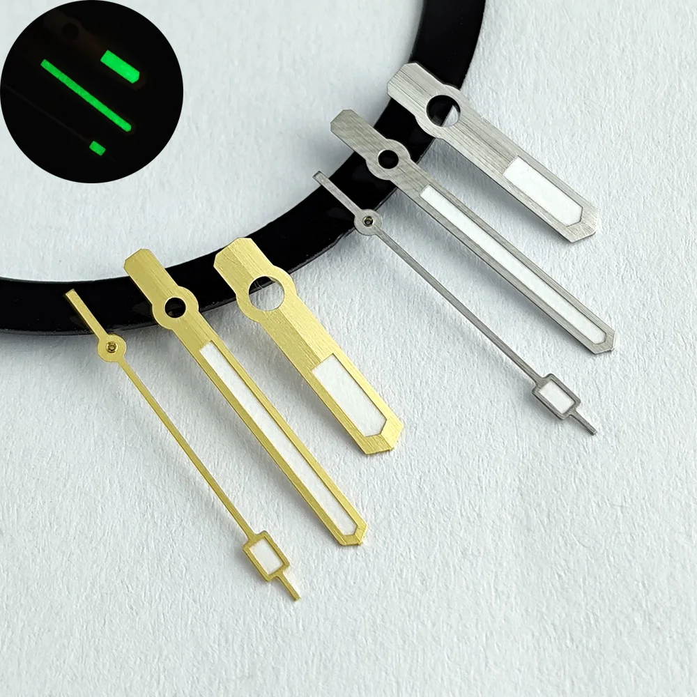 Gold and Silver Watch Hands with Green Luminous Finish