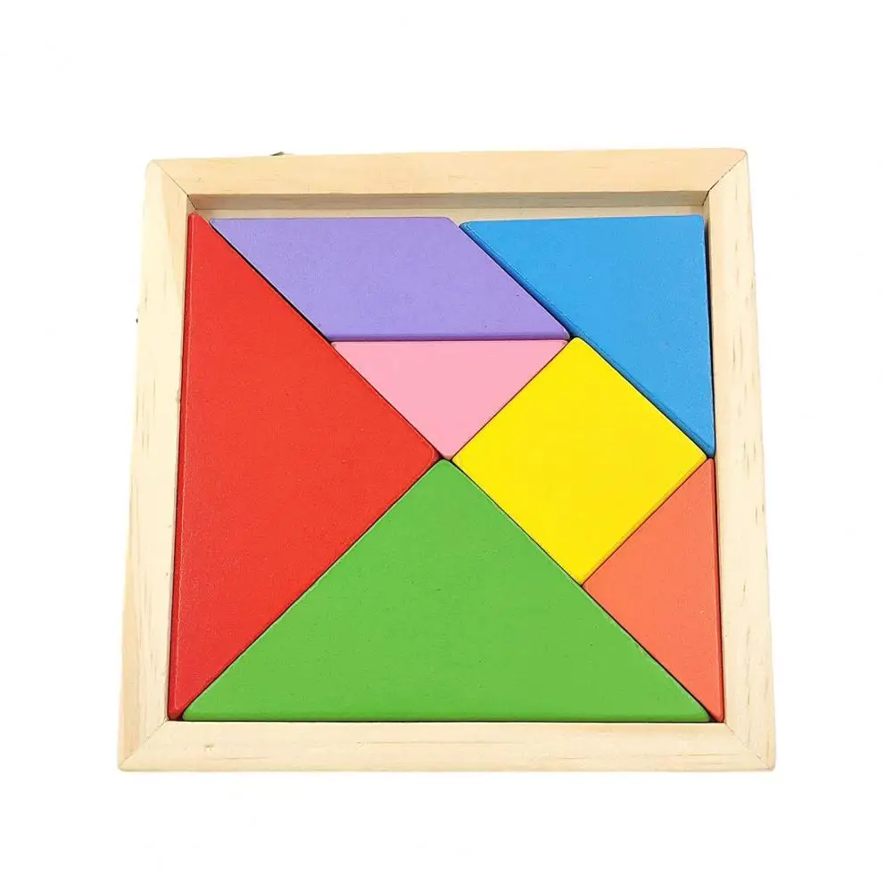 

Деревянная головоломка Tangram для детей, развивающая красочная игрушка для развития мелкой моторики, идеально подходит для обучения детского сада