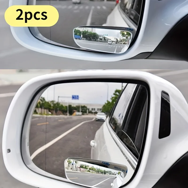 2Pcs Car Arc Wide-angle Rearview Mirror Clear Slim Blind Spot Reversing Glass Convex Rear View Mirror Parking SUV Car