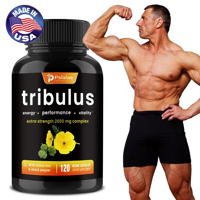 Organic Tribulus Terrestris supplement 2000 Mg with Maca and Black Pepper Extracts dietary capsules