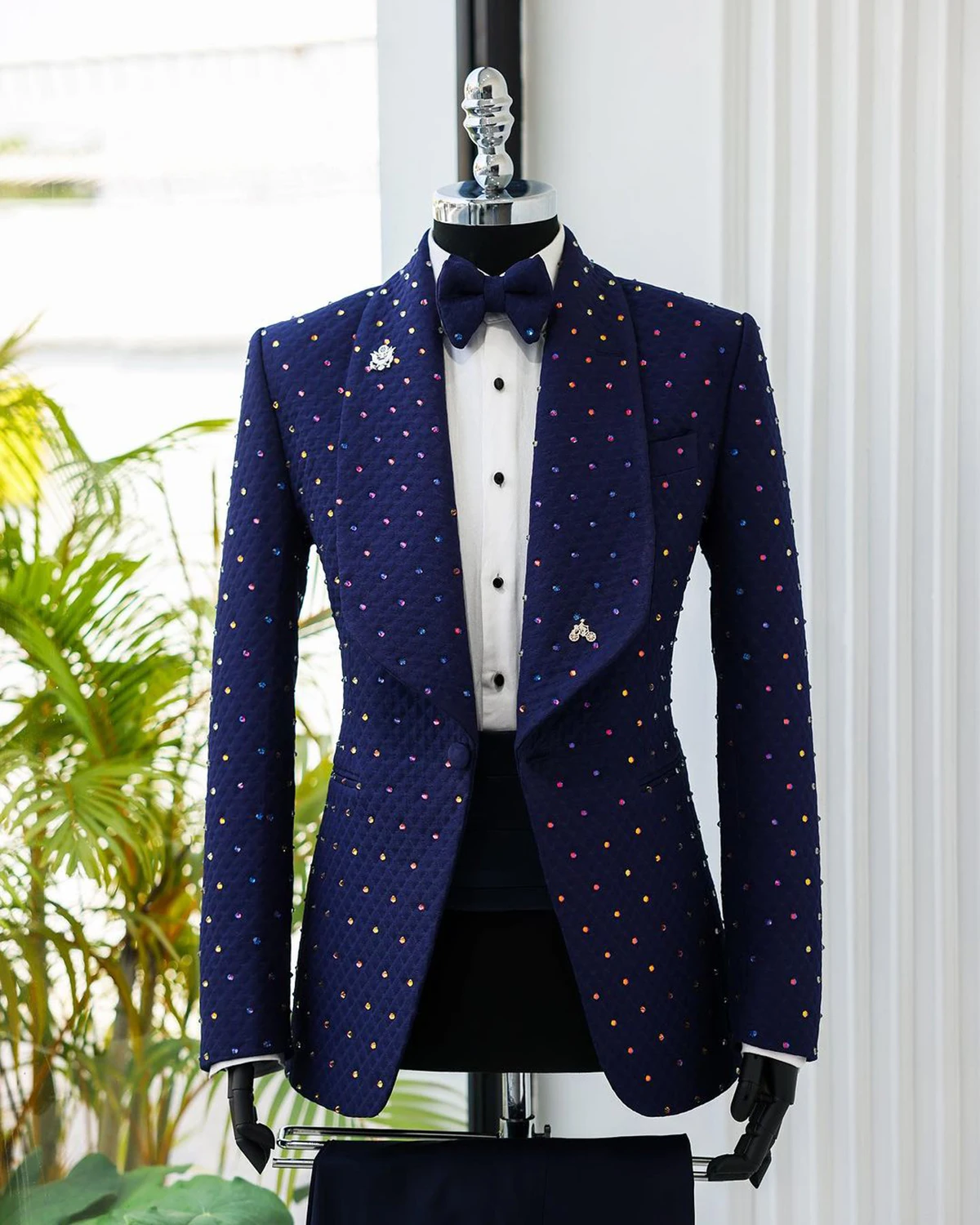 Handmade Men 2 Pieces Wedding Suits Tuxedos Groom Wear men wedding suits