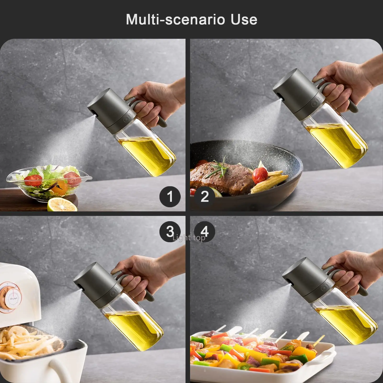 Oliespray Oliespray voor in de keuken, 2 stuks, 300 ml, oliedispenser