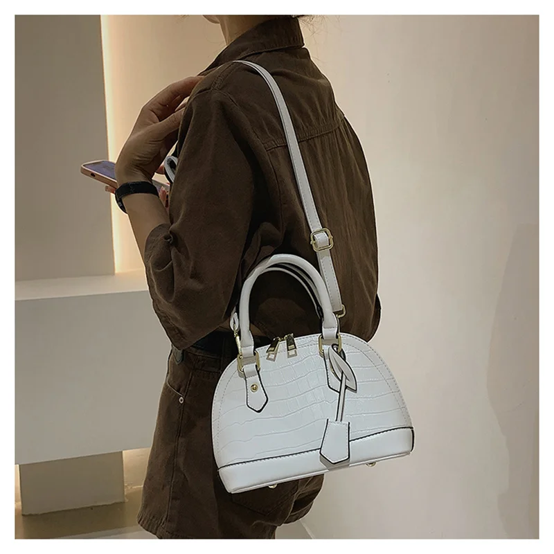 Female Solid Color Messenger Bag Quality Leather Shoulder Bag Stylish All Match Handbags Women Retro Stone Pattern Crossbody Bag -S9e3e626cebd944bb9d99465a12523b15K