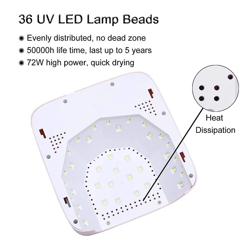 UV LED Nail Lamp, 15600mAh Nail Dryer for Gel Polish, Auto Sensor, Professional Gel Curing Lamp Gel Polish Light 6