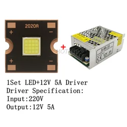 High - Power 60W LED COB Cold White Stage Light Source - 60W (LED.12V 5A Driver)