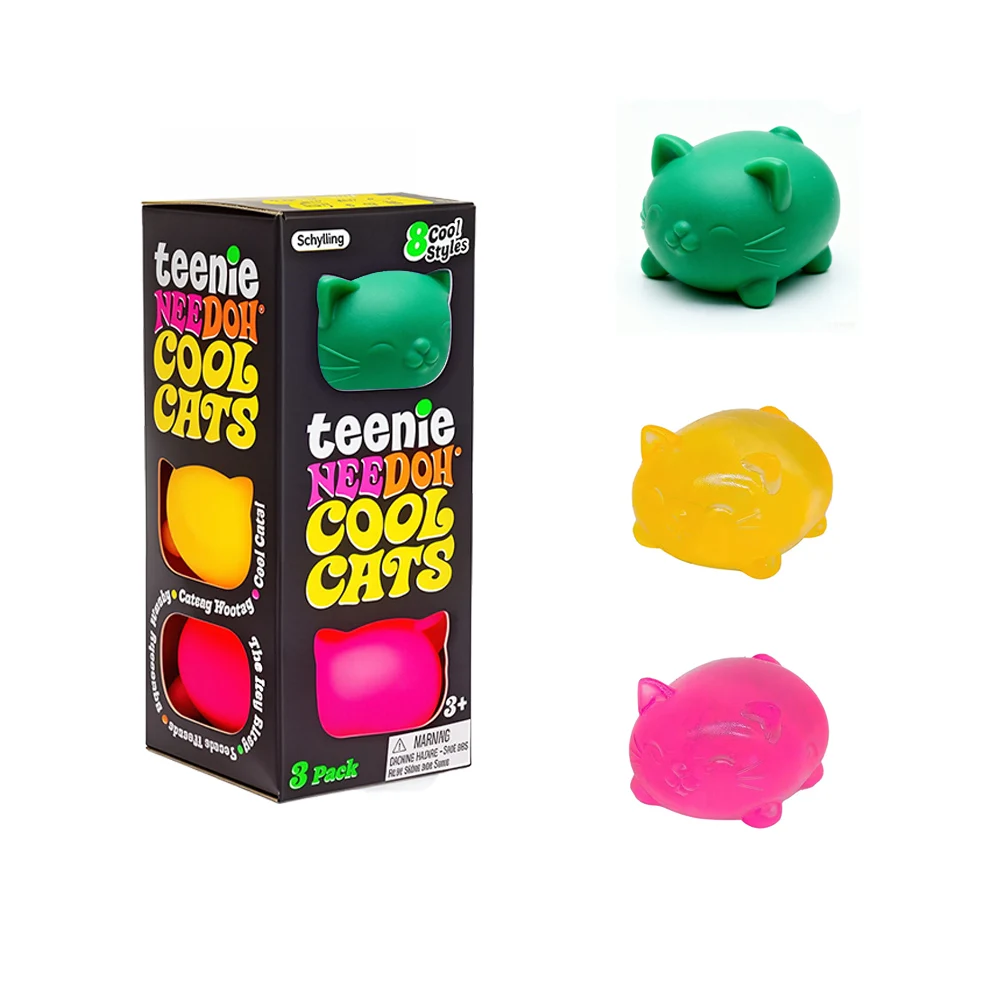 Needoh Cute Cat Maltose Squishy Toys Slow Rise Stress Relief Ball Sensory Fidget Toys for Adult Kids Anti-Anxiety Sensory Toys 1