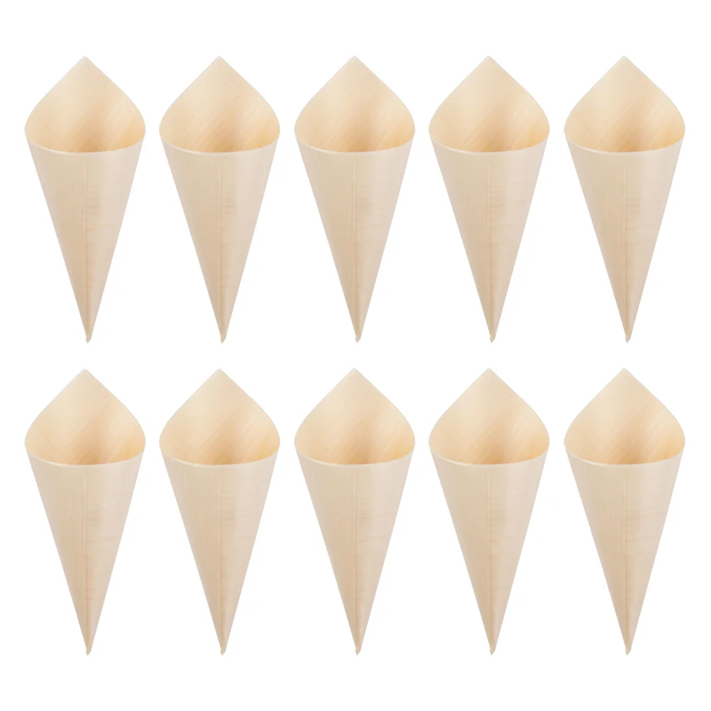 

150 Pcs Wooden Egg Roll Container Daily Use Charcuterie Cones Multi-function Food Dessert