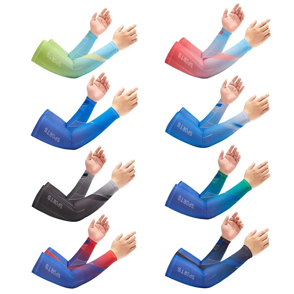 2Pcs Unisex Cooling Arm Sleeves Cover Women Men Sports Running UV Sun Protection Outdoor Fishing Cycling Sleeves sun protection arm sleeves arm sleeves cooling arm sleeves