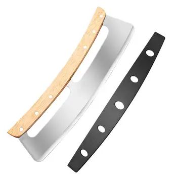 Stainless Steel Pizza Cutter Wheel with Wooden Handle – Easy-Clean Pizza Slicer 1