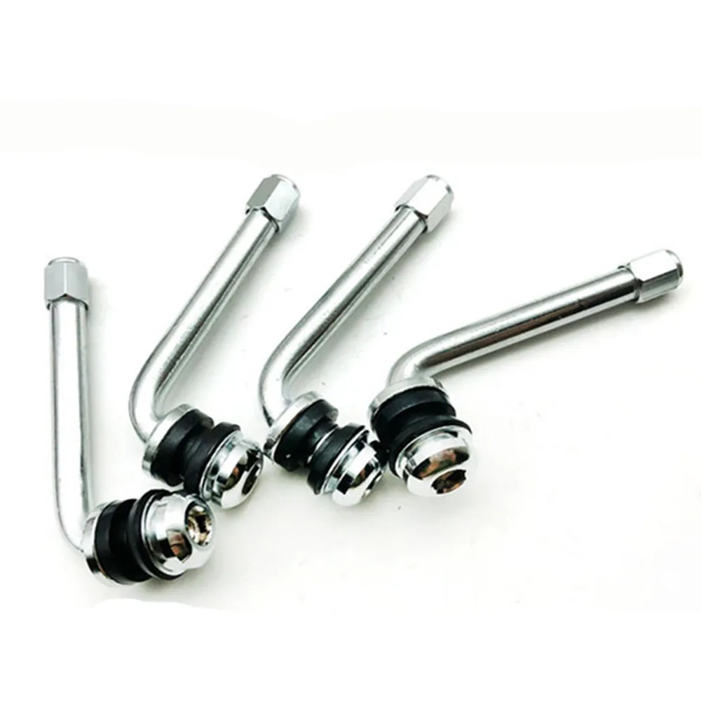 4x 2"/ 2.36" 50mm/60mm Chrome Valve Stems 90 Degree Angle 2/3 Piece