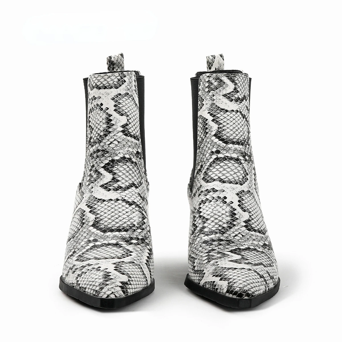 Autumn Winter Casual Western Cowboy Ankle Boots for Women Elastic Slip on Square Heels Short Cowgirl Booties Shoes Women Boots