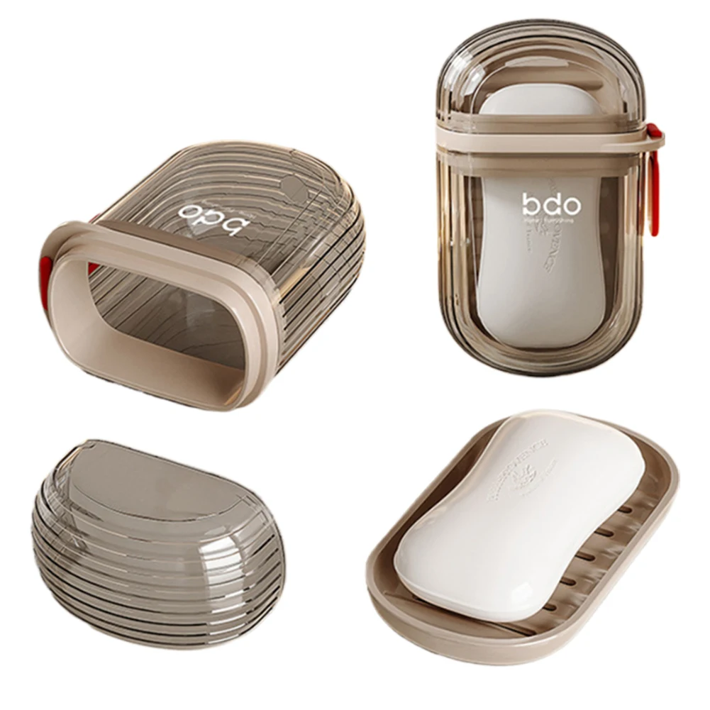 Travel Soap Container with Lid & Drain Sealed Soap Dishes Leak Proof Shower Soap Case for Shower Bath Traveling 3