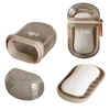 Travel Soap Container with Lid & Drain Sealed Soap Dishes Leak Proof Shower Soap Case for Shower Bath Traveling 3