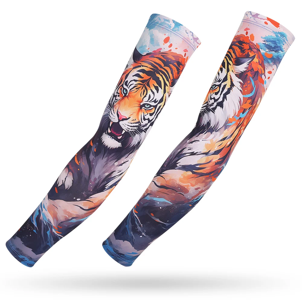 Sports Cooling Arm Sleeves, Elastic Cover for Driving, Running, Basketball, Football, Anti-UV, 3D Print, Tattoo 4
