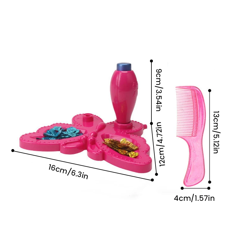 Hair Gem Stamper Kit Blingling Hair Jewels for Girls Toys Hair Styling Tool with Reusable Shining Diamonds Pretend Play Toy Gift