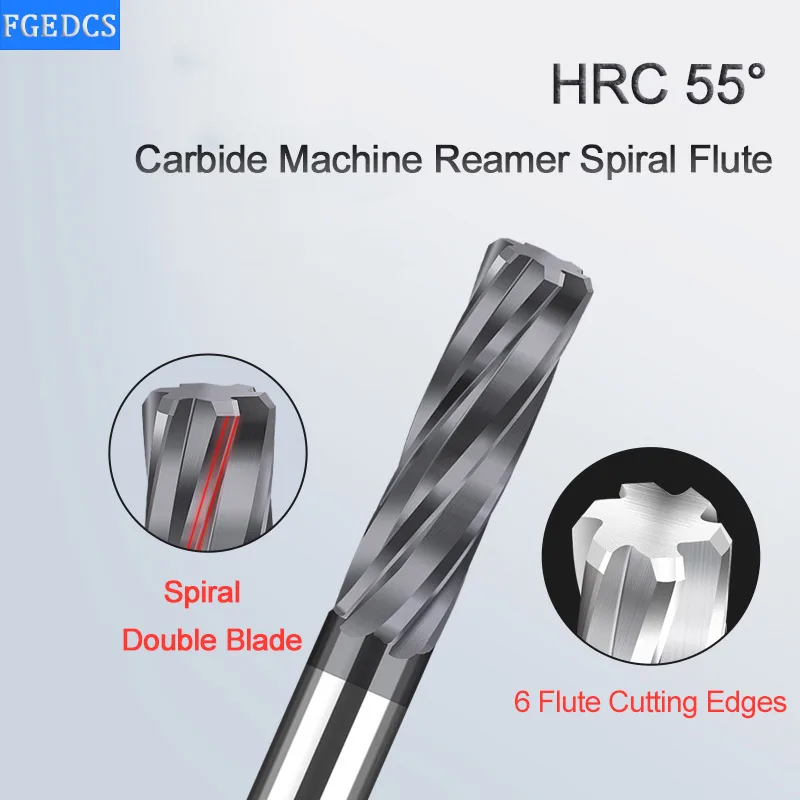 Carbide Machine Reamer Spiral 7.8 7.81 7.82 7.83 7.84 7.85 7.86 7.87 7.89 Metal Cutter 6 Flute CNC Chucking Reamer Cutting Tools 3