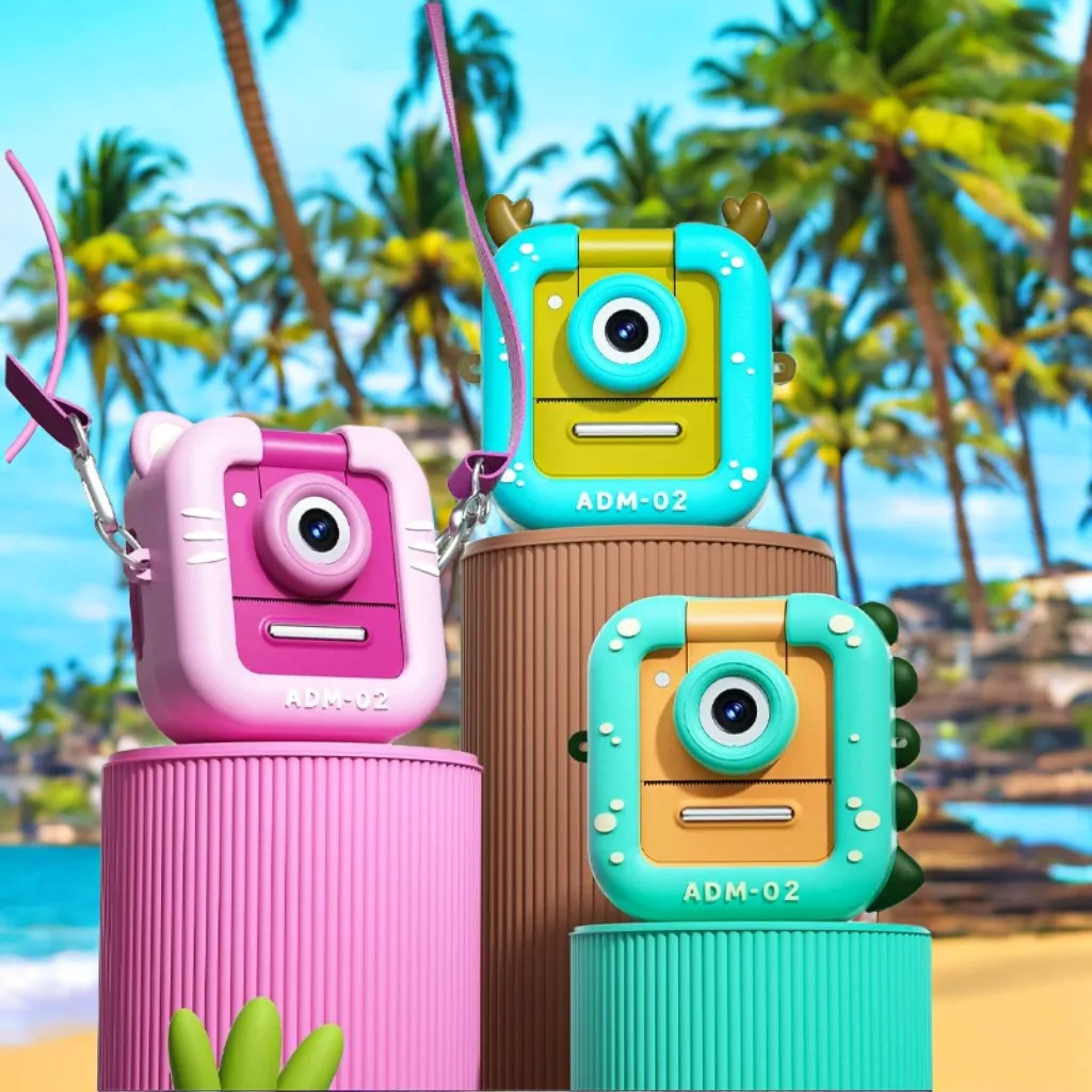 New Instant Thermal Paper Print Camera Print Camera HD 1080p Mini Kids Video Photo Kids Toys Friends Holiday Gifts