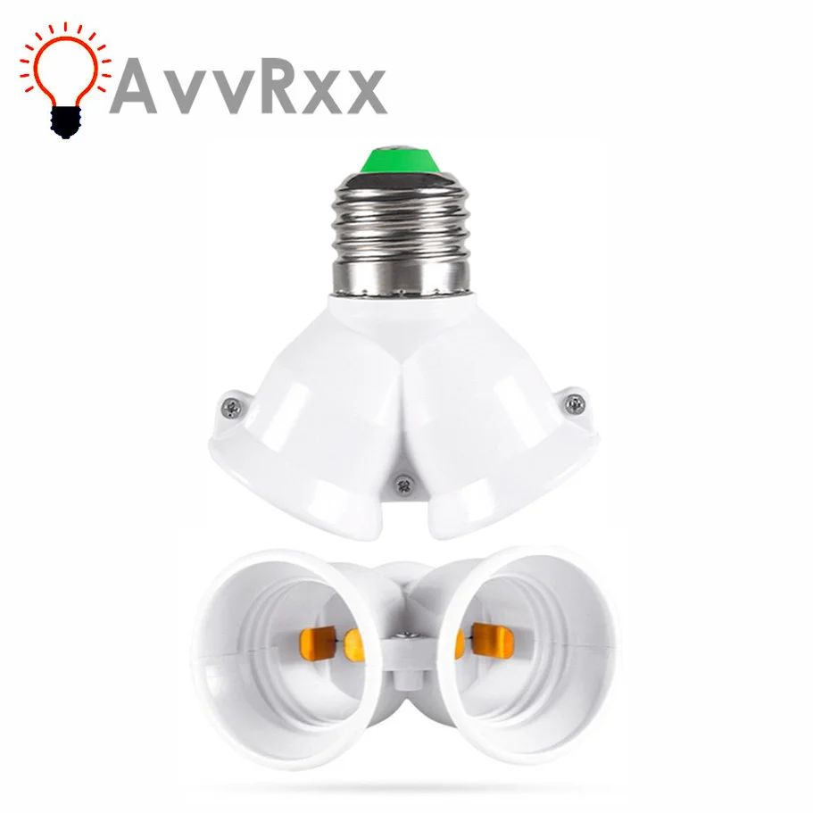 AvvRxx Screw E27 LED Base Light Lamp Bulb Socket E27 to 2-E27 Splitter Adapter lamp holder E27 socket bulb holder