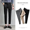 European Style Men's Cropped Pants Straight Legs Slimming Casual Korean Version Small Foot Pants Suit For Men 2