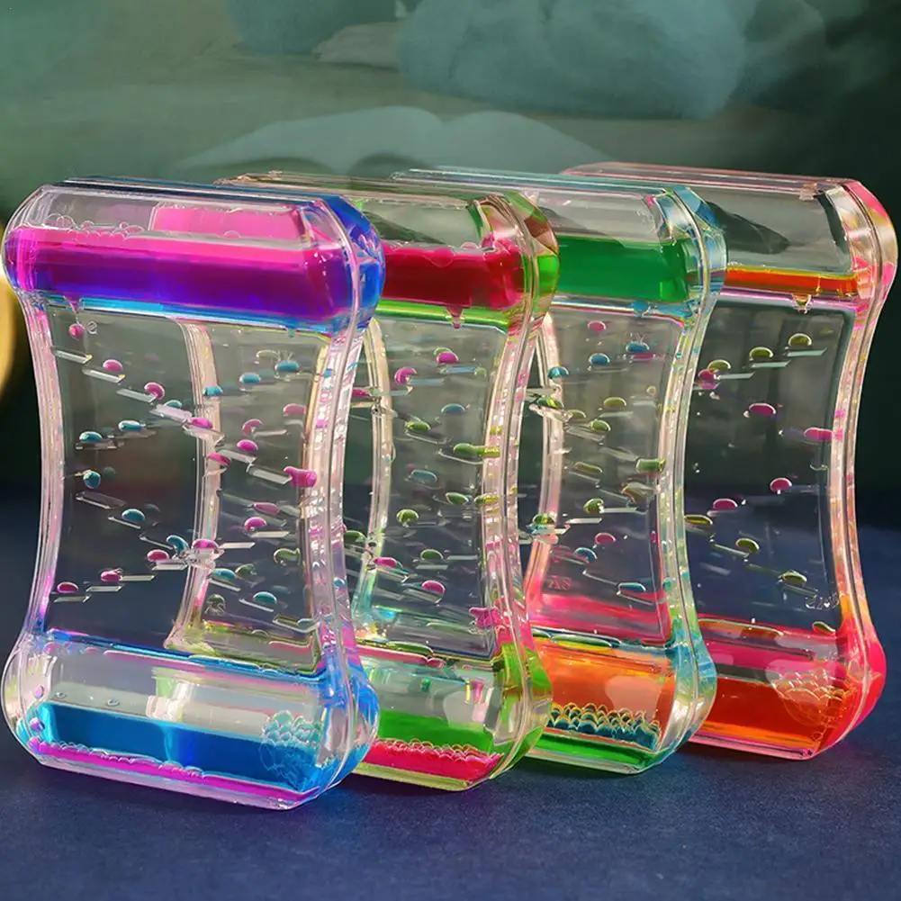 

New Decompression Oil Leak Two-color Crystal Drop Acrylic Crafts Gift Time Decoration Office Stress Ornament Student Home R S2K1