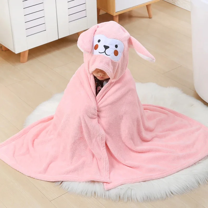 Cartoon Animal Baby Robe Bath Towel Hoodies Cloak for Children Boys Girls Beach Towel Bath Blanket Absorbent Infant